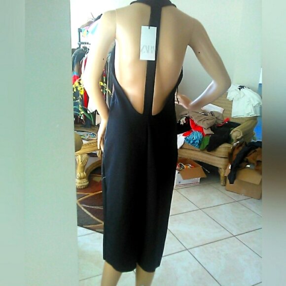COPY - BNWT ZARA BACKLESS DRESS BLACK SLEEVELESS ELEGANT SEXY & WOW SZ. MD - Picture 1 of 9